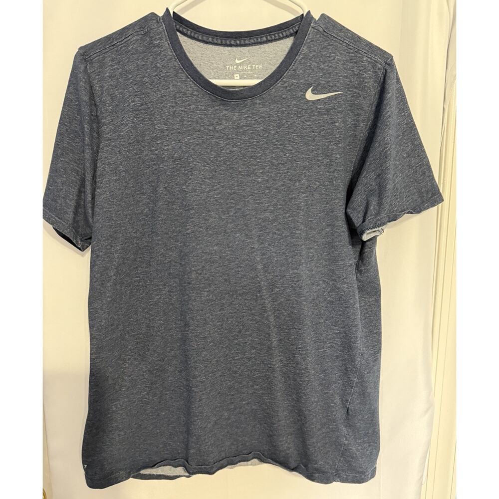 Nike Dri Fit T Shirt Mens Medium Blue/Gray Athletic‎ Tee Swoosh Logo